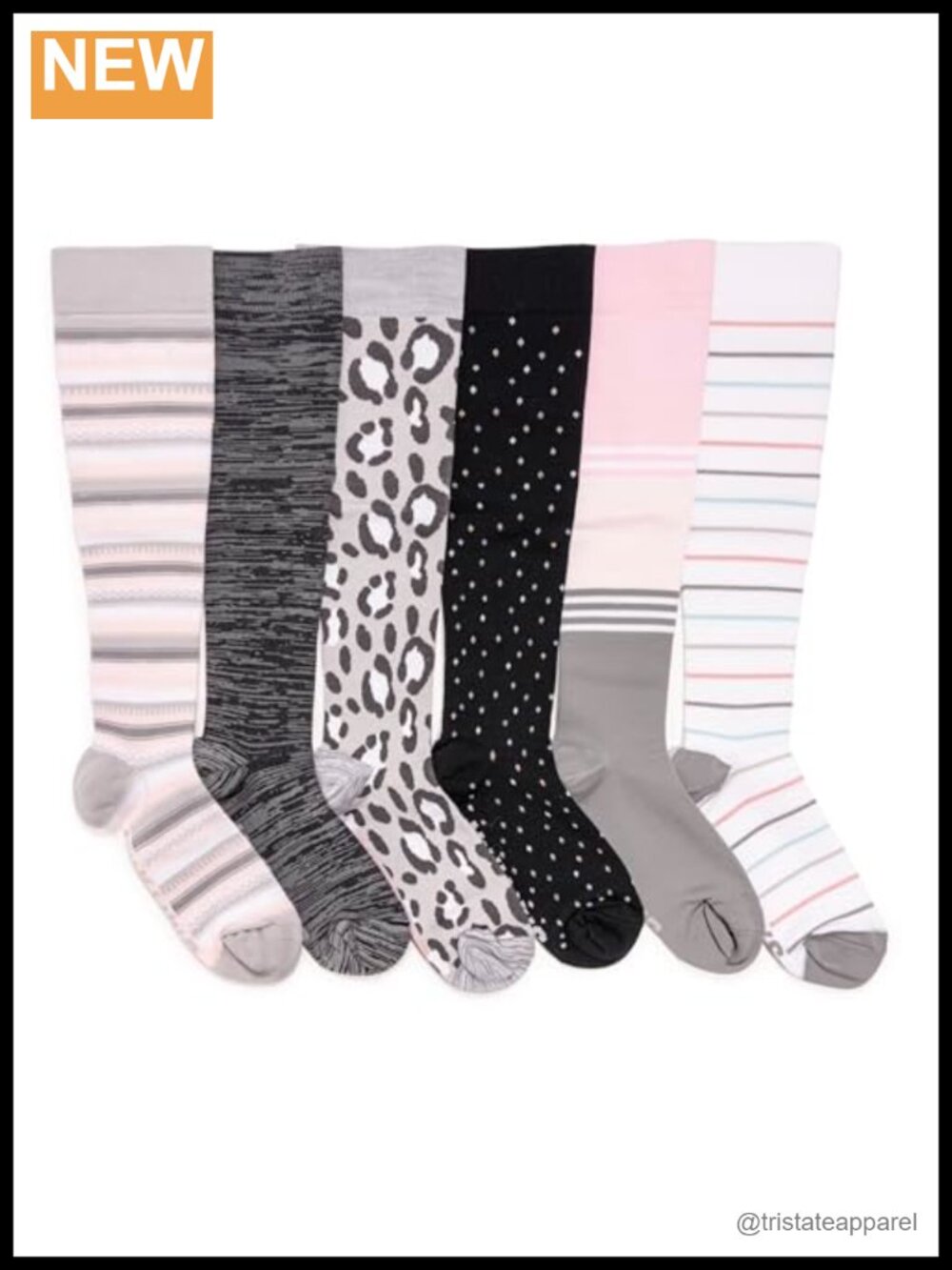 MUK LUKS Womens 6 Pack Nylon Compression Knee-High Socks